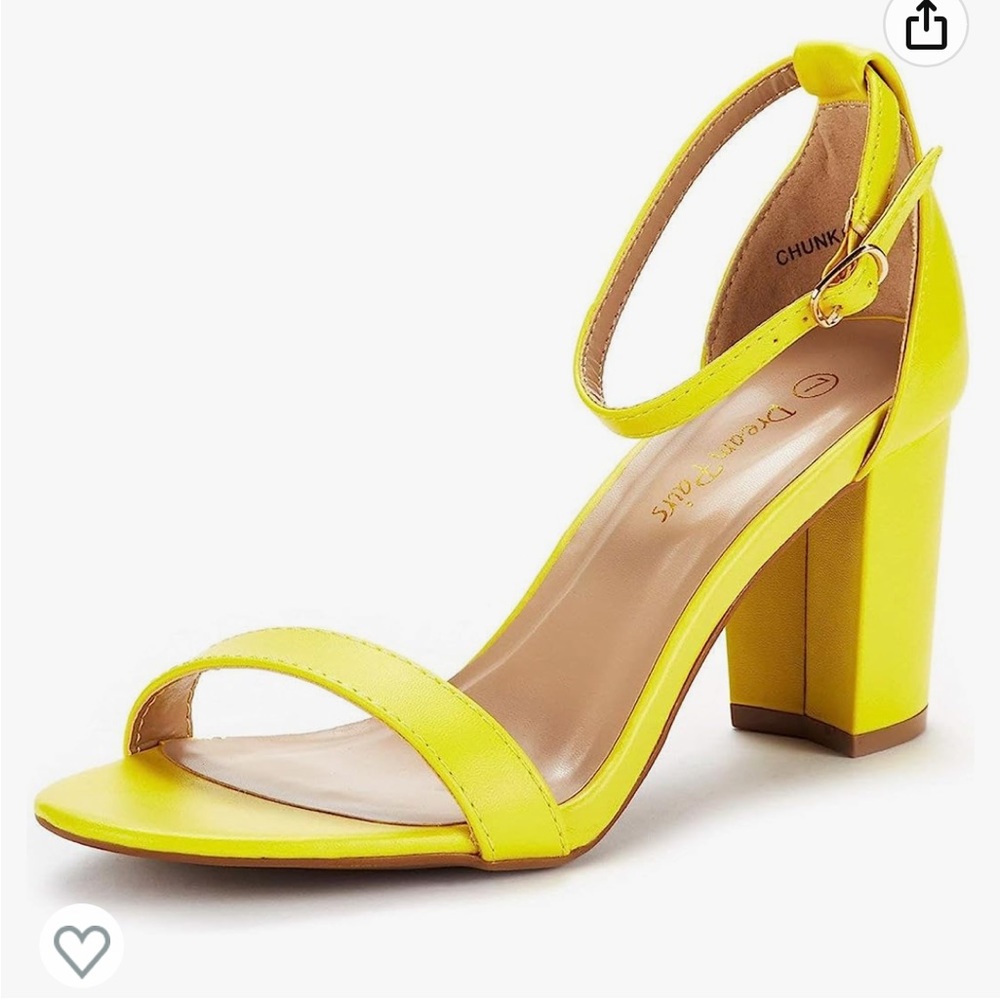 Yellow block or chunk heels!